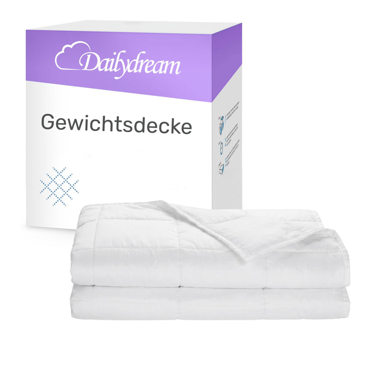 Dailydream Gewichtsdecke 135x200cm, 7,5 kg, Fleece, Weiss Weiss 135x200cm|7,5kg, Weiss 135x200cm|7,5