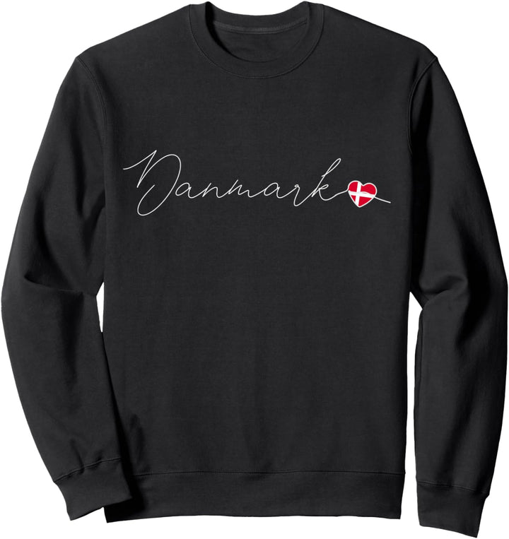 Danmark Liebe Dänische Flagge und Herz auf Dänemark Sweatshirt