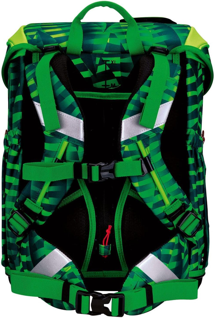 SCOUT Schulranzen Basic Neo Set 4-teilig Danger Dino grün