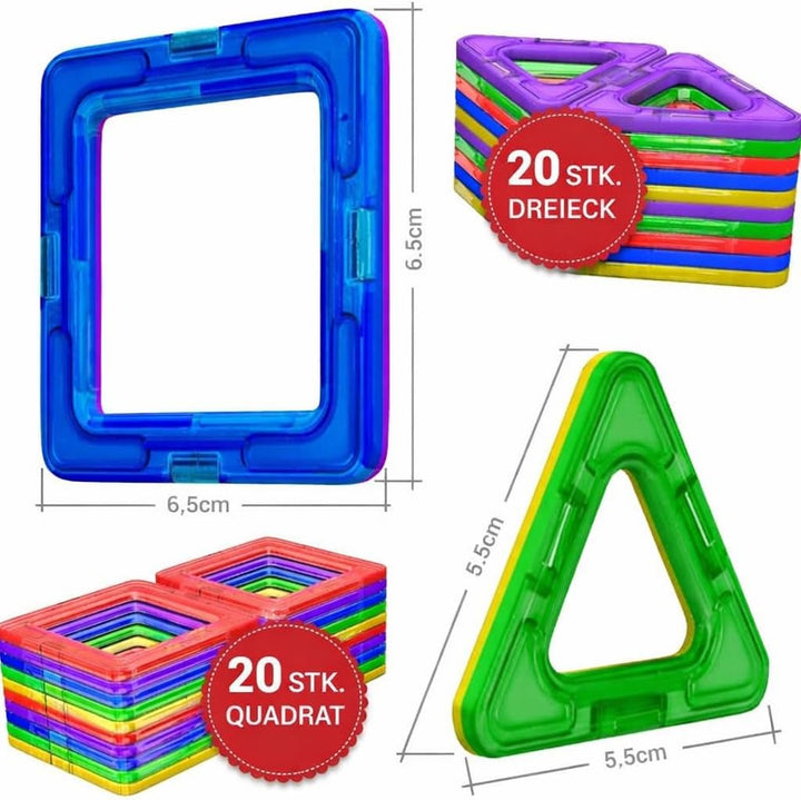 Desire Deluxe Magnetische Bausteine Magnet Montessori Spielzeug für Kinder 40PC Set Teilen ab 3 4 5