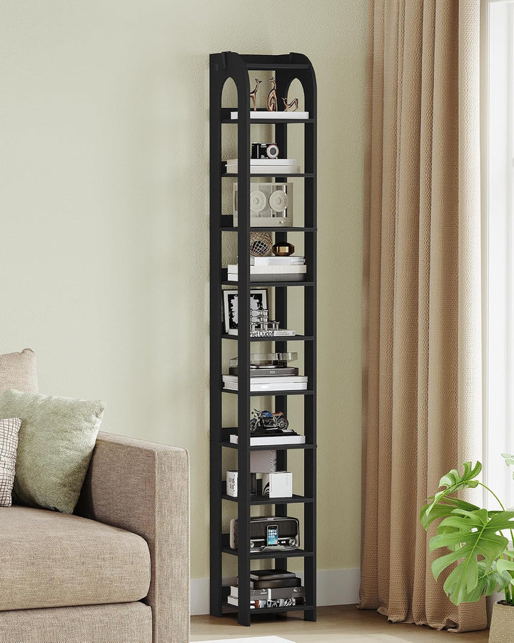 Hzuaneri Vertikales Schuhregal, 11 Ebenen Schmale Schuhregale, Holz-Schuh-Organizer für Schrank, Ein