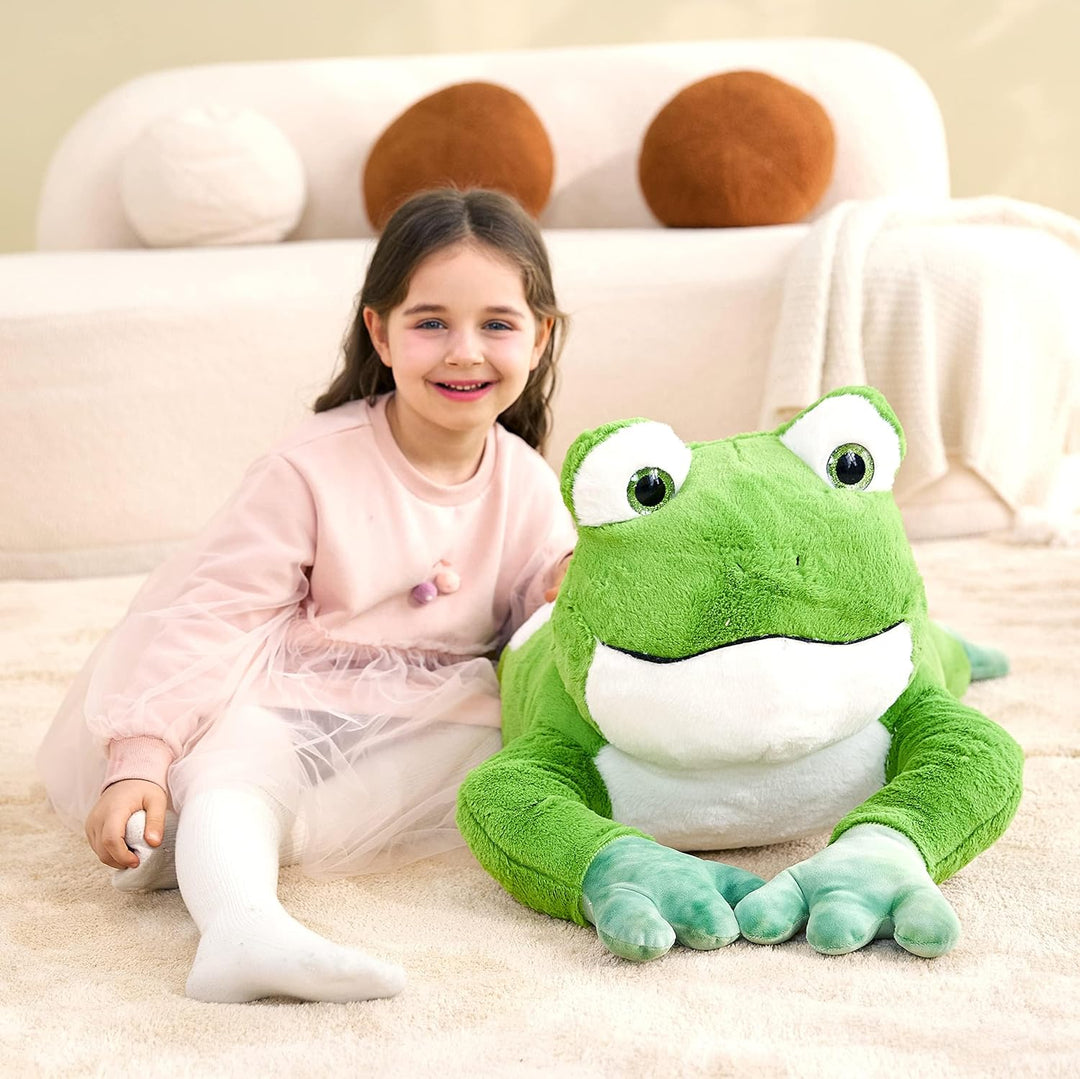 IKASA Gross Frosch Kuscheltier Riesen Stofftier,78cm Gross Plüschtier Riesige Plüsch Spielzeug Flaus