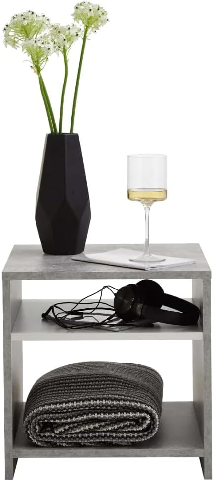 FMD Möbel, 653-001E Lund Beistelltisch, Grau / Weiss, Masse 40.0 x 40.0 x 40.0 cm (BHT) Extra Robust