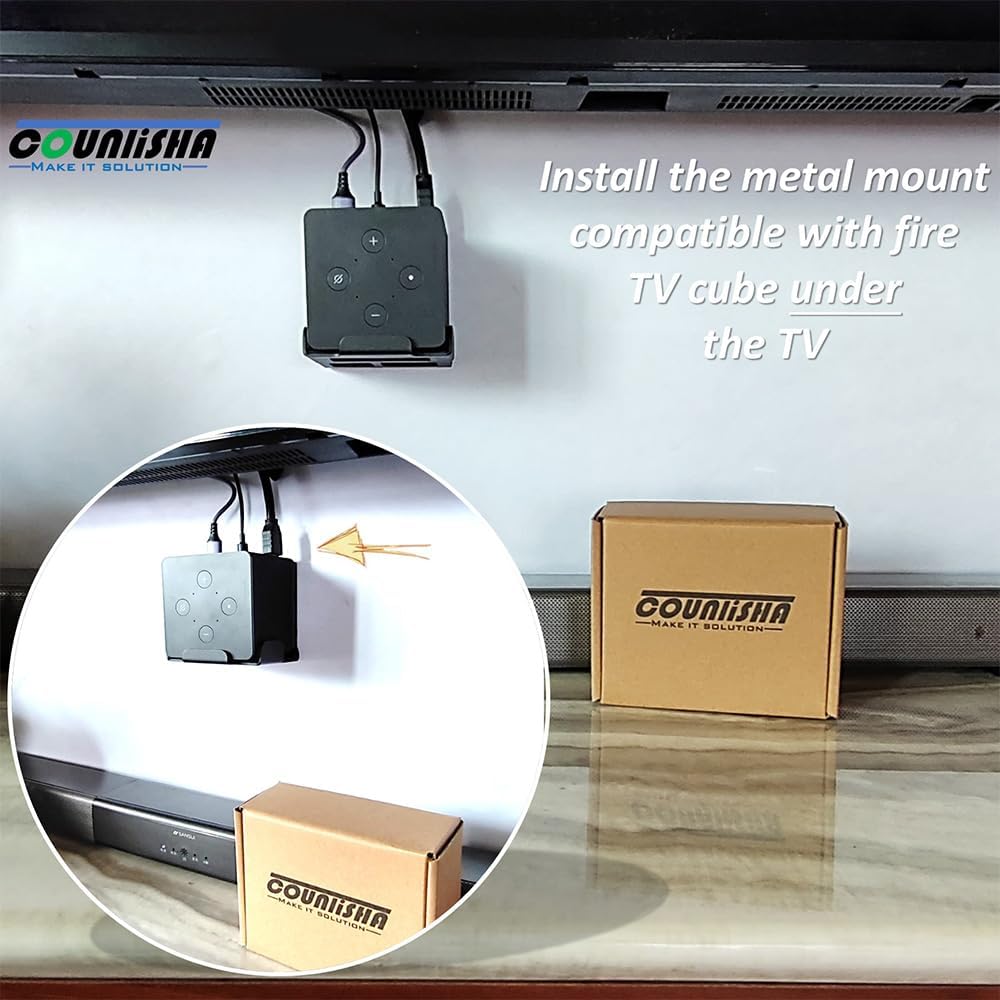 Metall-Wandhalterung für Fire TV Cube 3. Generation (2022), Sichere Stahlhalterung für 1. und 2. Gen