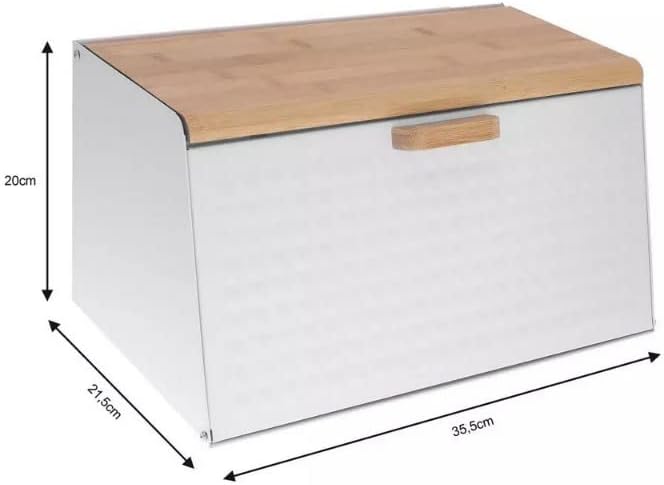 Brotkästen mit Deckel,Brotaufbewahrungsbox, Schneidebrett aus Bambus, Brotkasten aus Metall, Brot un