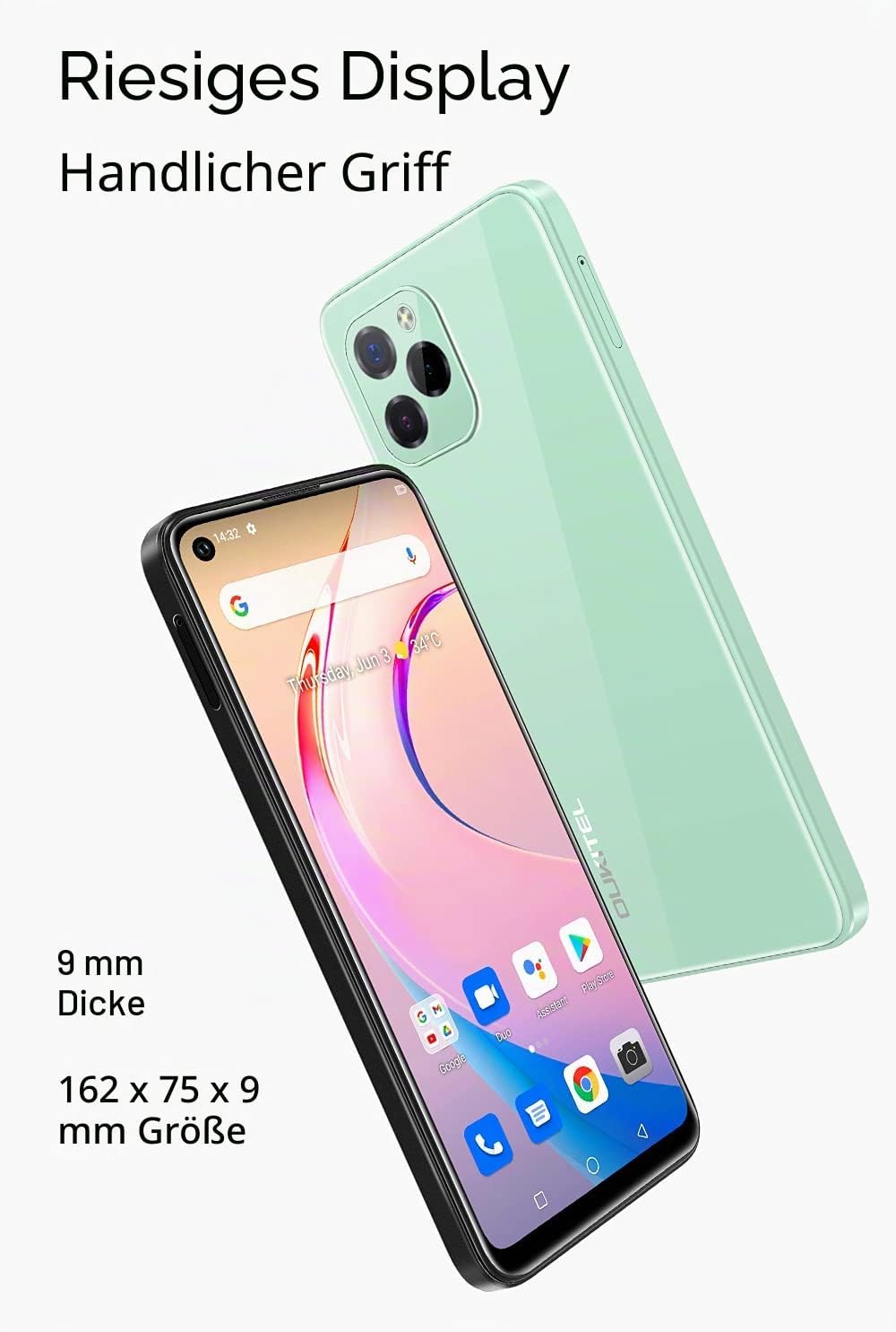 OUKITEL C21 Pro Telemovel Livre 11, Vollvisier-Design, 4 GB 64 GB, 256 GB SD, extern, Dreifachkamera