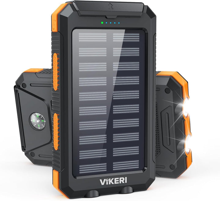 Vikeri Solar Powerbank 26800mAh, Tragbares Solarladegerät Gelb, Gelb
