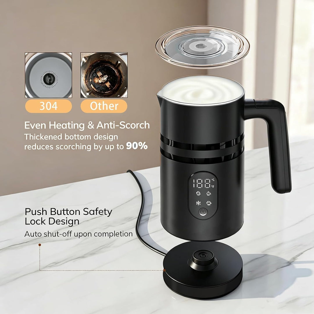 Electric Milk Frother 4-in-1 Milk Frother and Warmer 304-Stainless