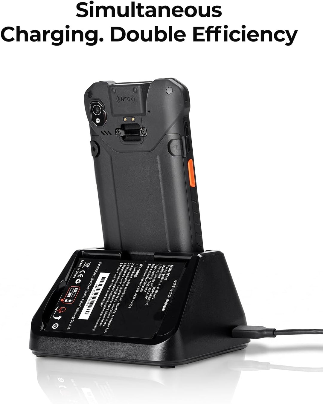 MUNBYN AS01 Android 14 Barcodescanner + Ladegerät Set, 6” Bildschirm, Mobiler Computer Handheld PDA