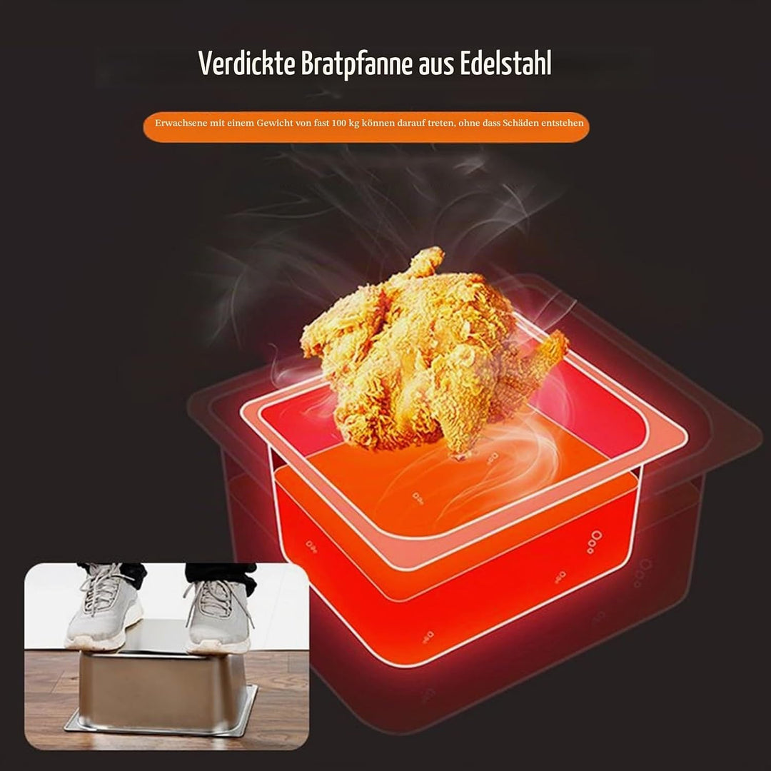 Kommerzielle Arbeitsplatte Gas Fritteuse Doppeltanks mit 2 Korb und Deckel, Edelstahl LPG Friteuse,