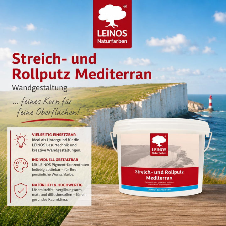 Leinos 680 Streich- und Rollputz Mediterran 10,00 l 10,0 Liter Mediterran, 10,0 Liter Mediterran