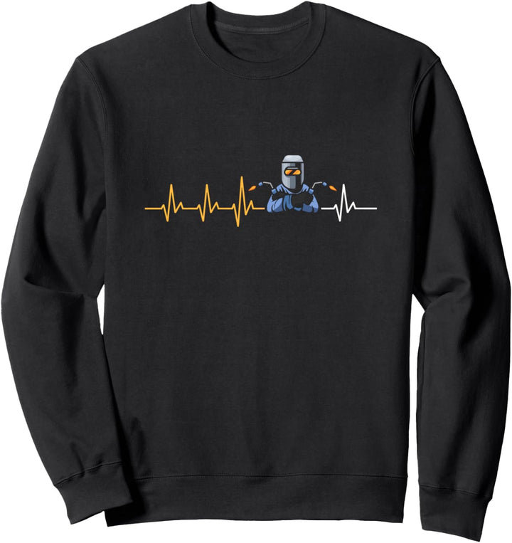 Schweisser Herzschlag Schweissen Schweissbrenner Metallbauer Sweatshirt