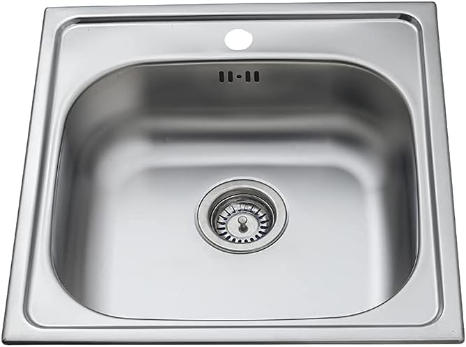 Edelstahl Spüle Spülbecken Flächenbündig Unterbau Eckige Edelstahlspüle Spüle 50 * 50 cm