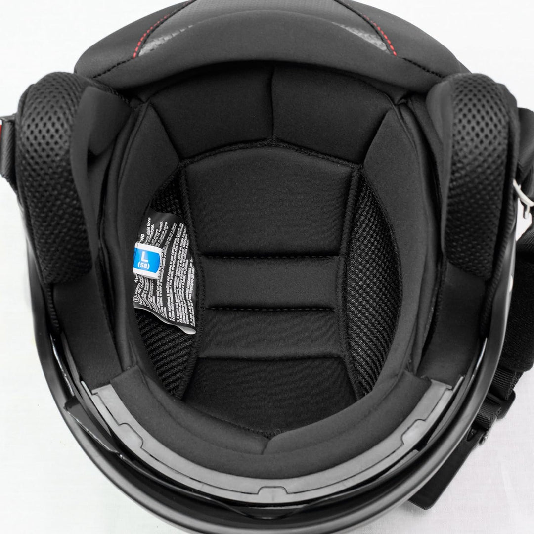 Motorradhelm Motorrad Roller Jet Helm Innensonnenblende Viser Schwarz M 57-58 cm ( M) Schwarz, 57-58