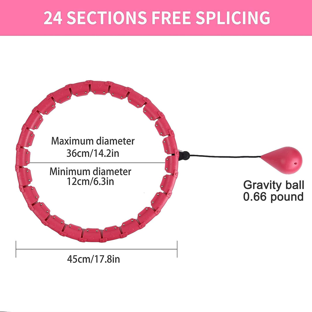 Hula Reifen Hoop Erwachsene,Smart Hula Fitness Reifen mit Gewicht und 24 Abnehmbaren Teilen auch für