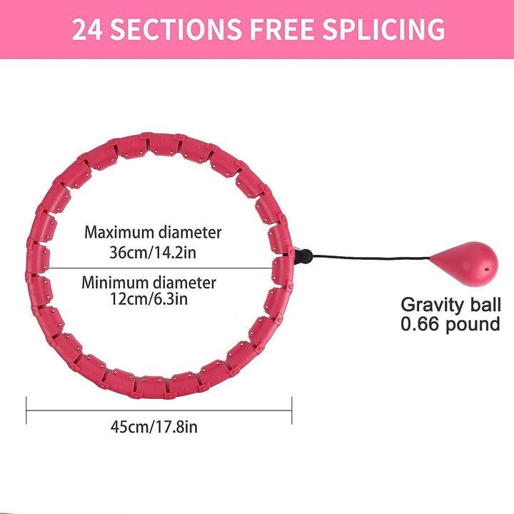 Hula Reifen Hoop Erwachsene,Smart Hula Fitness Reifen mit Gewicht und 24 Abnehmbaren Teilen auch für