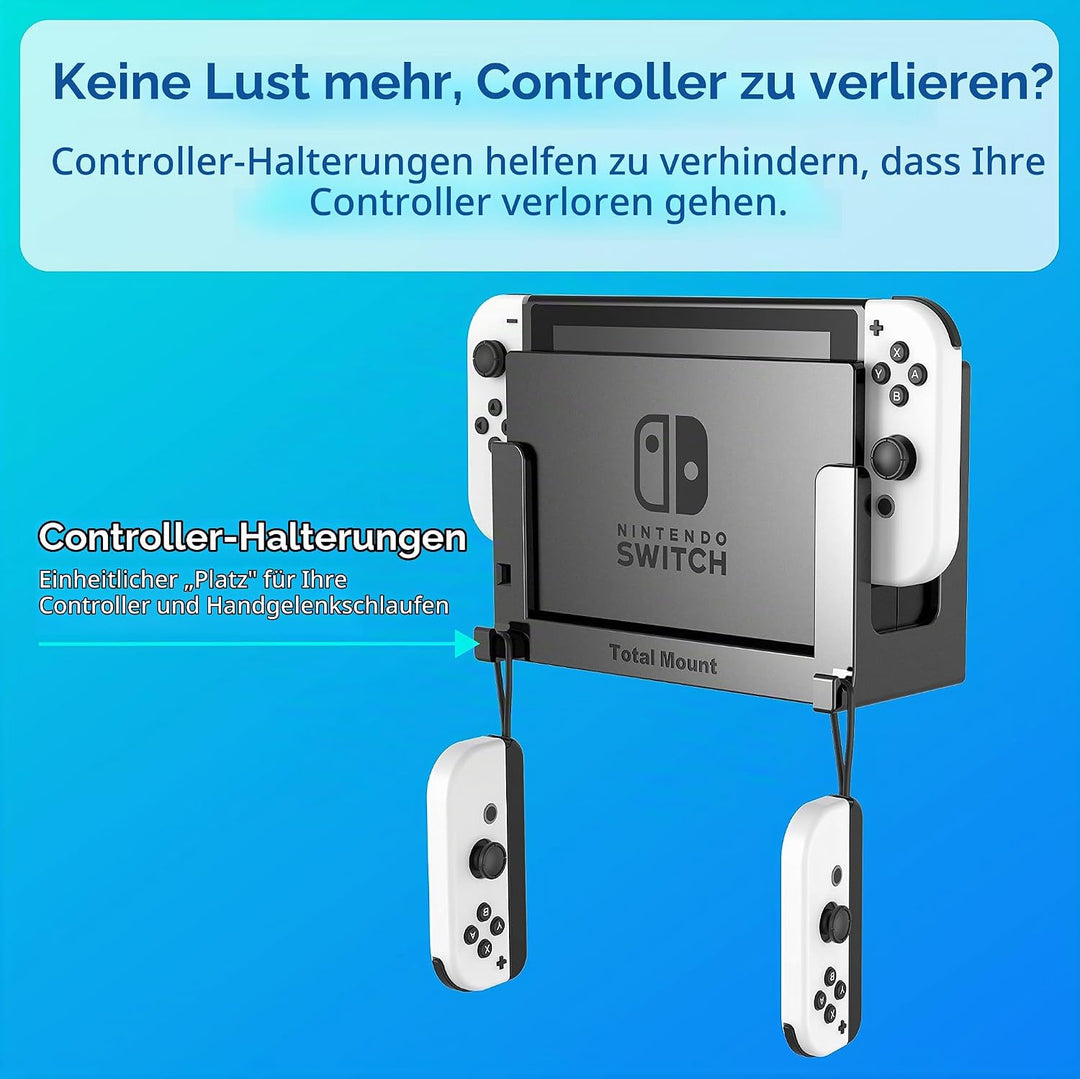 TotalMount Wandhalterung für Nintendo Switch / Switch OLED Konsole mit Hitze Management und Sicherhe