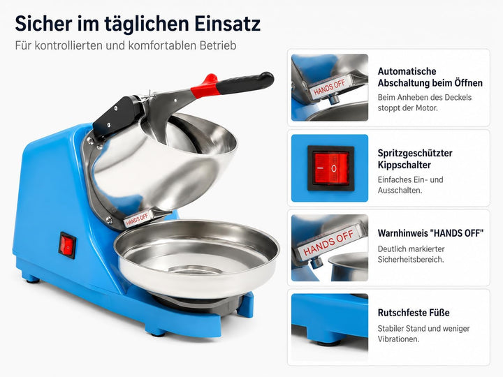 220V/380W Elektrische Eiszerkleinerer Edelstahl Ice Crusher Crusheisbereiter Eiswürfel Startseite