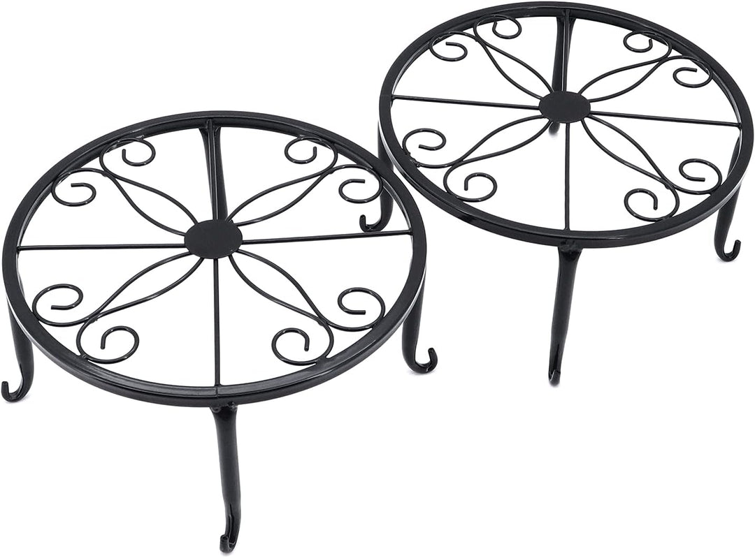 Gearific 4 Stück Metall Pflanzenständer, Eisen Pflanzenhalter, Blumentopfständer für Indoor Outdoor