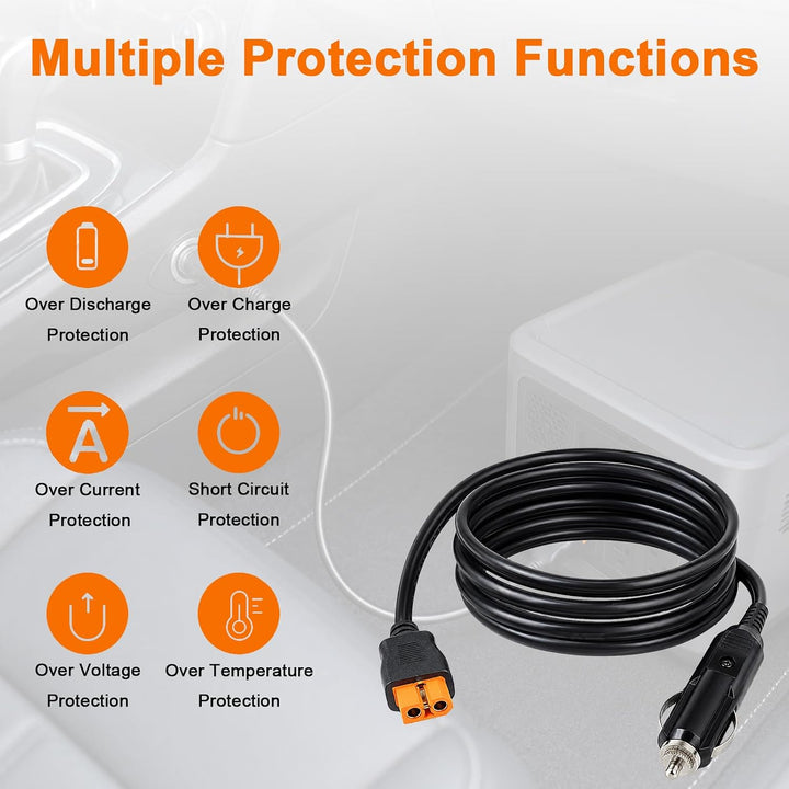 XT60i Kfz Ladekabel, Kompatibel mit Ecoflow, 1,5 M 16 AWG Netzteil