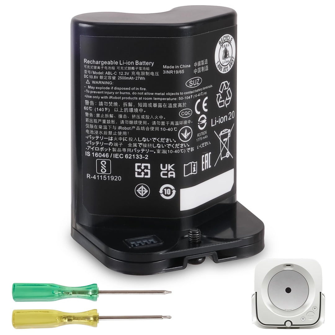 2500-mAh-Akku (10,8 V), Kompatibel mit iRobot Braava Jet M6(6110) Serie, M611020, M612880, M612680,