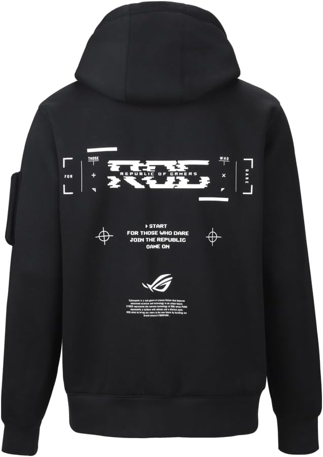 ASUS Unisex Rog Pixel Game Jacke, Grösse M Kapuzenpullover, Schwarz, M