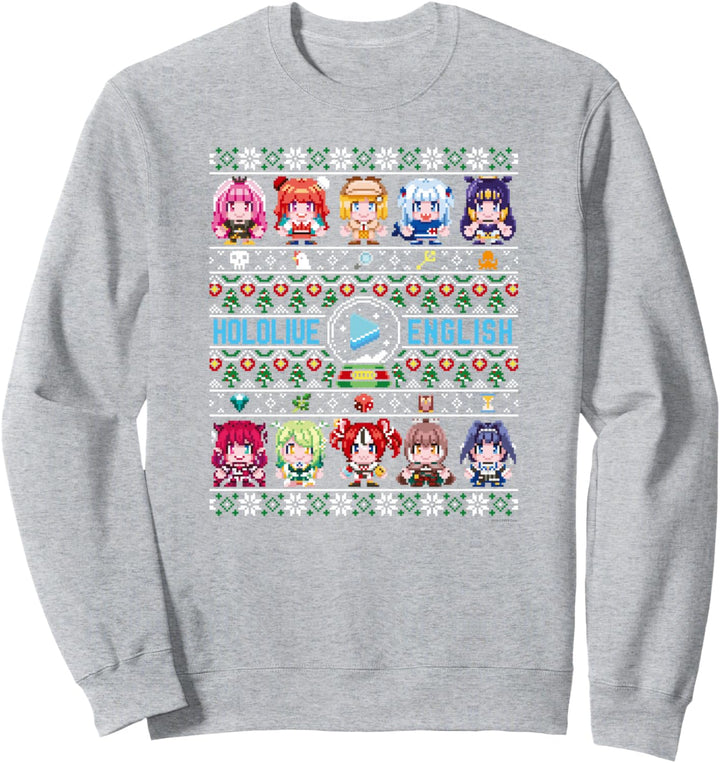 hololive English Ugly Christmas Sweater (Gray) Sweatshirt