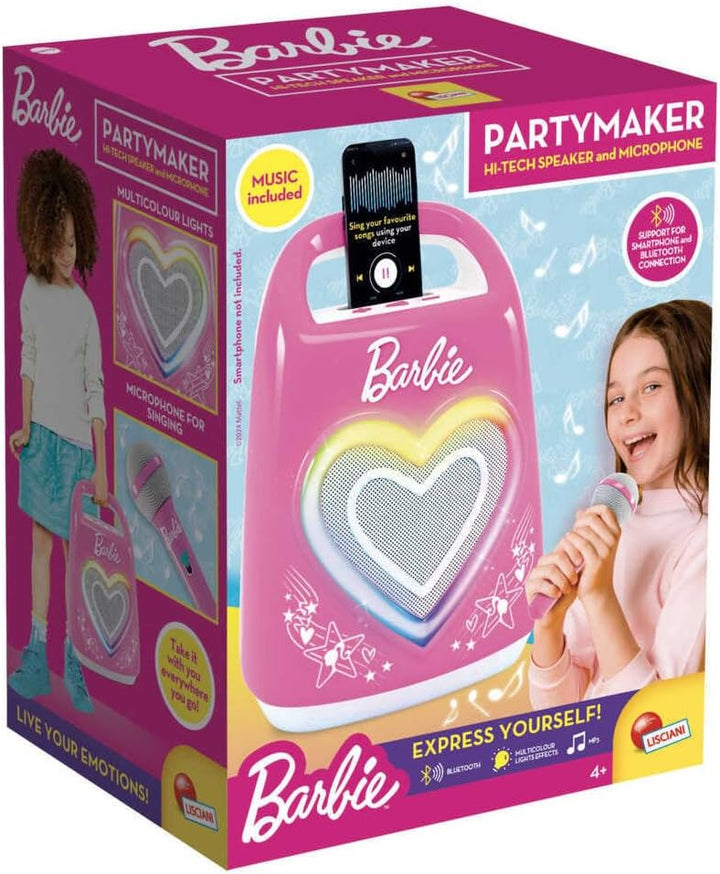 Lisciani - BARBIE PARTYMAKER High Tech Speaker &amp; Microphone - Kinder Karaoke-Set - Mikrofon &amp; Blueto