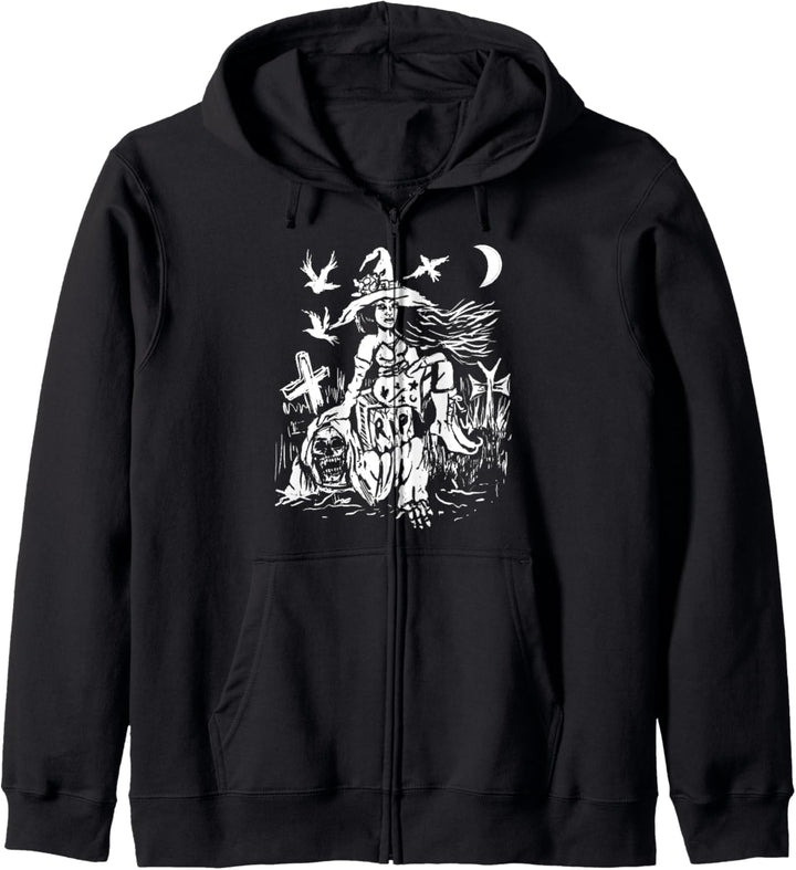 Friedhofhexe, gruselig, Spuk, Gothic, Punk Kapuzenjacke