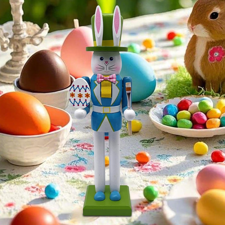 Generisch Nussknackers Ostern 30 cm Osterhase Nussknackers Figuren Osterdeko Easter Bunny Nutcracker