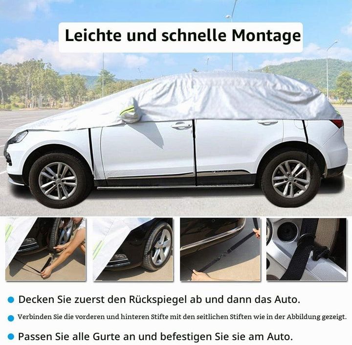 Konnfeir Halbgarage für Auto Windschutzscheibe Abdeckplane Winter Sommer Autoabdeckung wasserdicht A