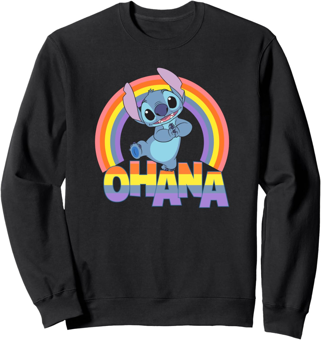 Disney Lilo &amp; Stitch Pride Ohana Rainbow Cute Logo Sweatshirt