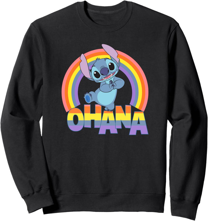Disney Lilo &amp; Stitch Pride Ohana Rainbow Cute Logo Sweatshirt