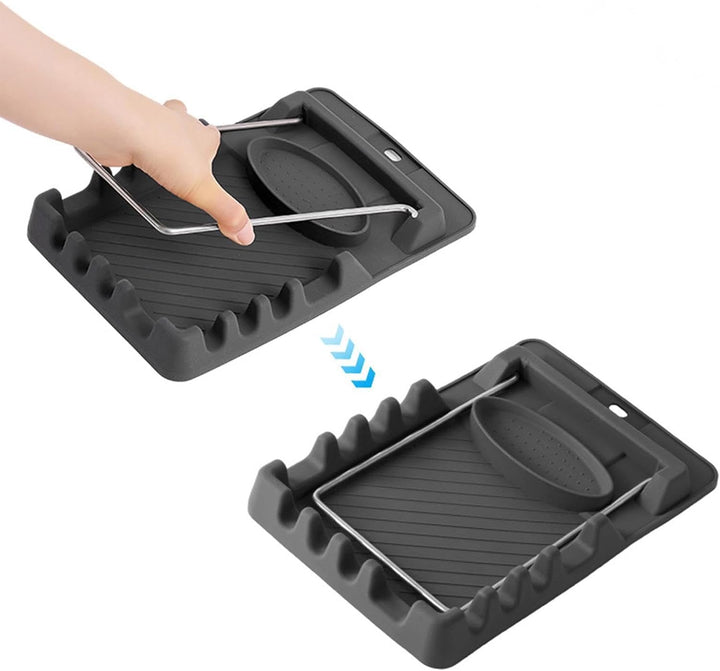 Cooking Spoon Rest - Folding Utensil Holder, Pot Lid Storage Rack Organizer