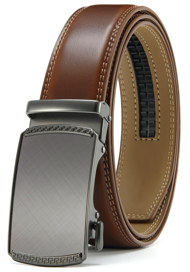 CHAOREN Gürtel Herren, Automatik Ledergürtel Herren 35mm ohne Löcher Taille 120-135cm (Gesamtlänge 1