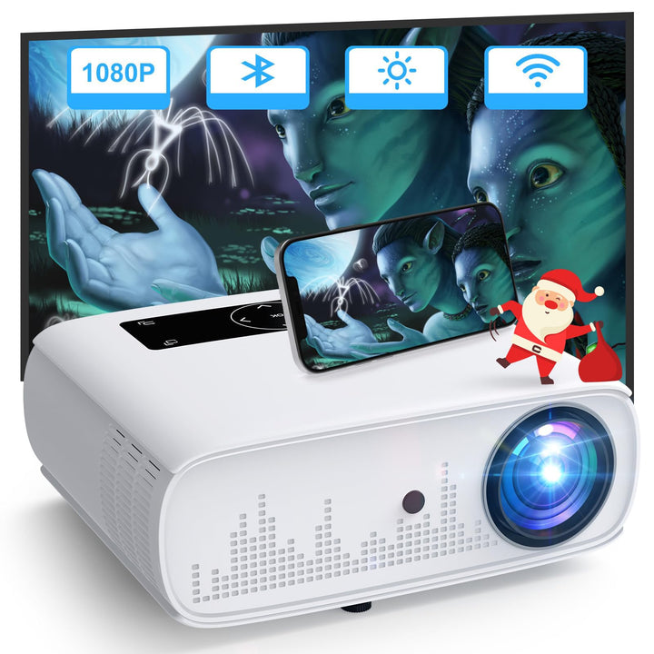 HOPVISION Beamer,4K Beamer 15000 Lux Native 1080P WiFi Beamer Full HD Heimkino Video Beamer 4K Bluet