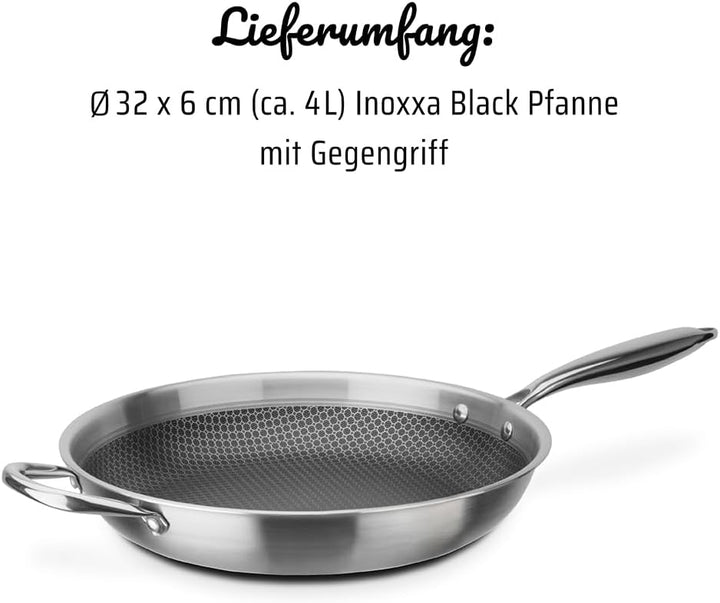 GSW Bratpfanne Inoxxa Black 32cm mit Gegengriff