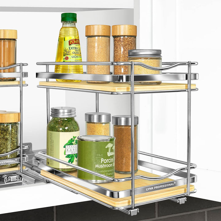 Lynk Professional® Élite™ Gewürzregal für Schrank, ausziehbar, 16,5 cm breit, ausziehbares Gewürzreg