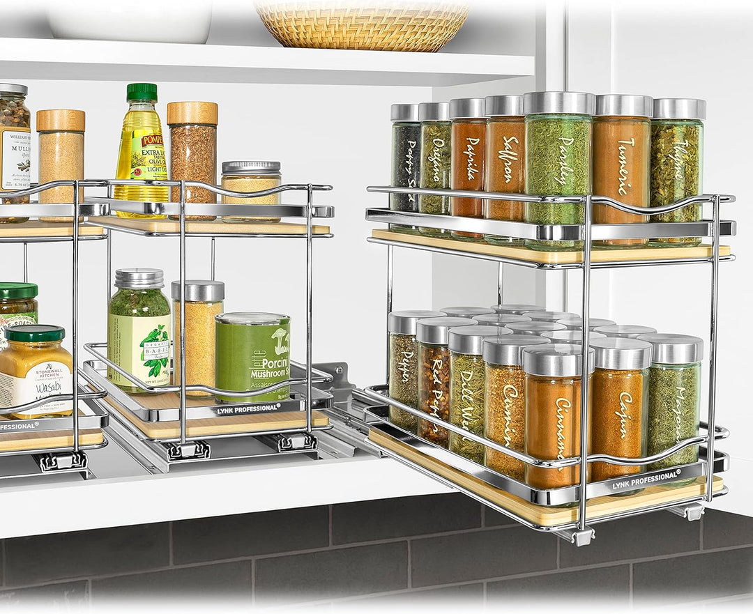 Lynk Professional® Élite™ Gewürzregal für Schrank, ausziehbar, 16,5 cm breit, ausziehbares Gewürzreg