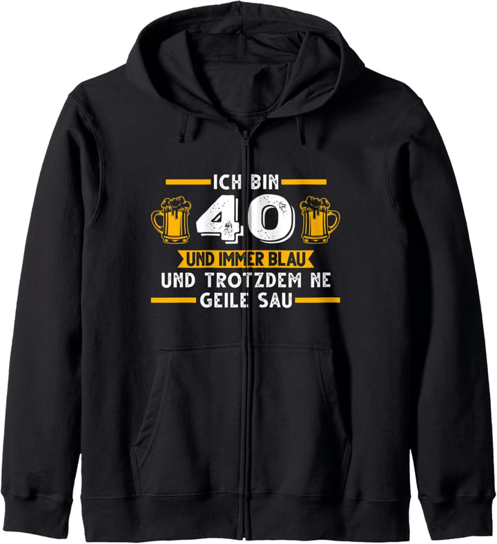 40. Geburtstag Bier 40 Jahre Kapuzenjacke
