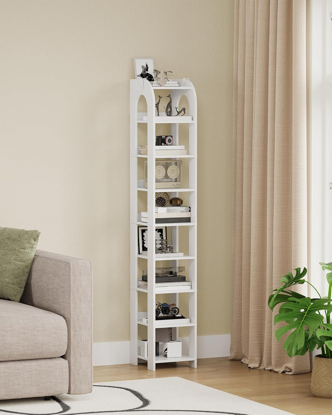 Hzuaneri Vertikales Schuhregal, 9 Ebenen Schmale Schuhregale, Holz-Schuh-Organizer für Schrank, Eing