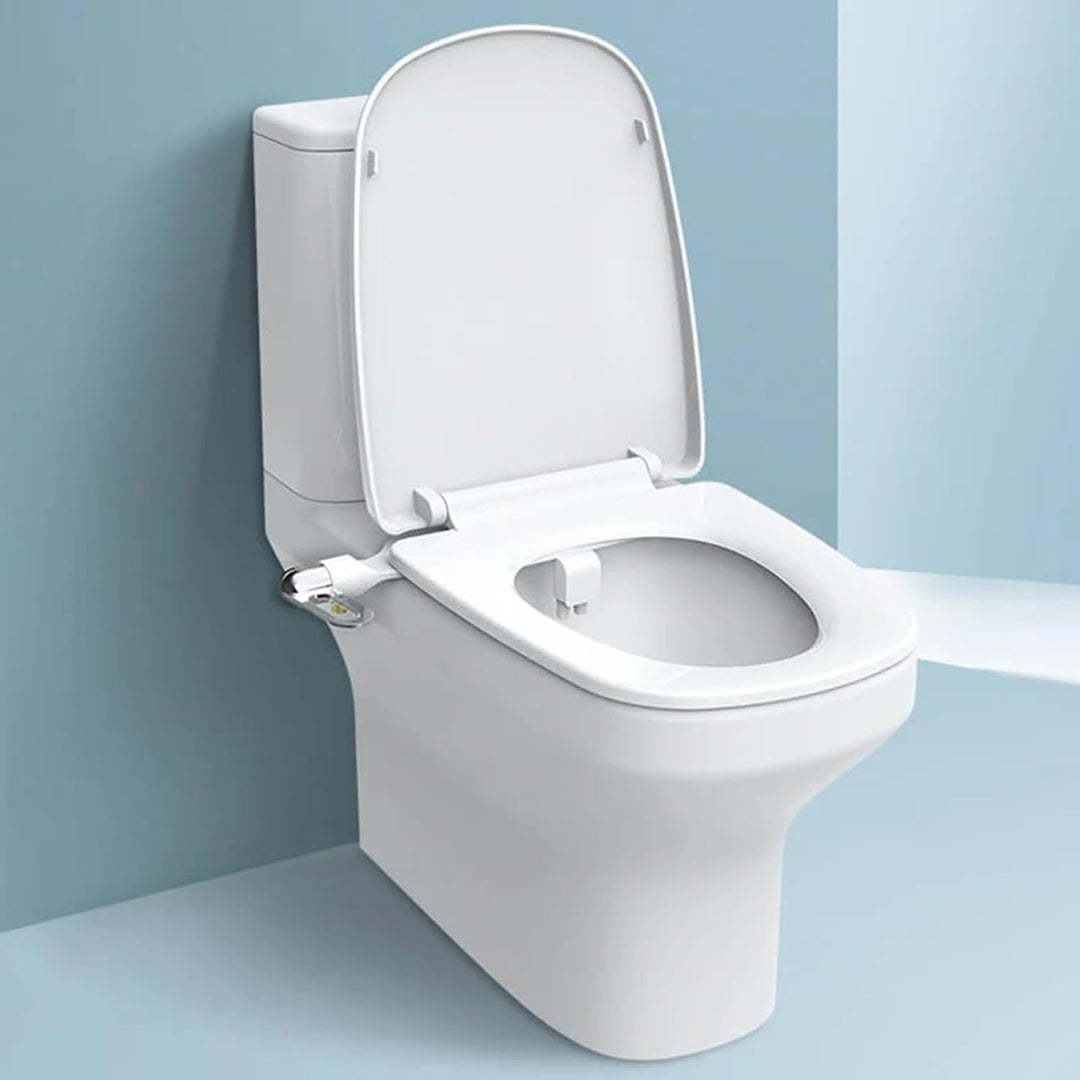 Smart Toilet Flusher Bidet, Double Nozzle Wash Sprayer, Self Cleaning Adjustable Pressure System, Ea