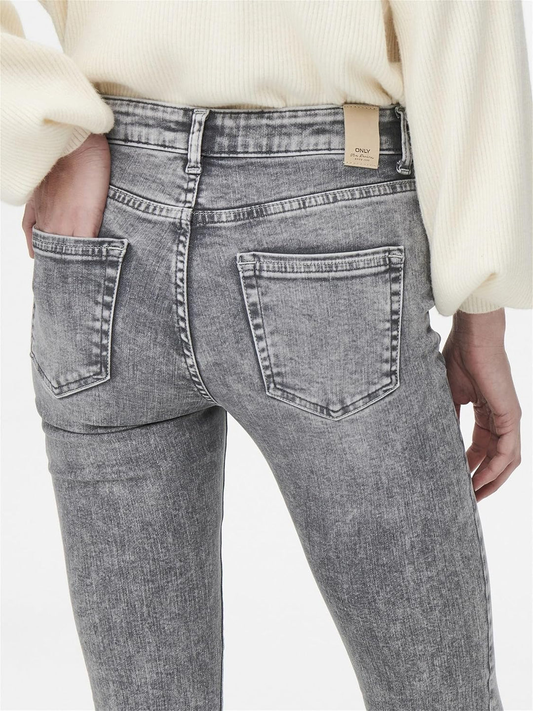 ONLY Female Skinny Jeans ONLBLUSH Mittlere Taille Skinny Fit Jeans XS Light Grey Denim, XS Light Gre