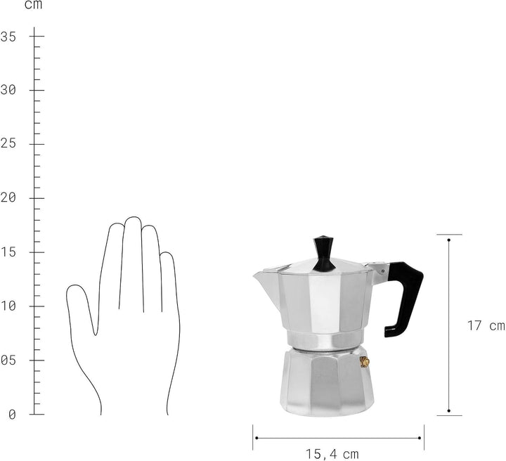 BUTLERS Espressokocher Aluminium - ESPERTO - 0.13 liters, 0.13 liters