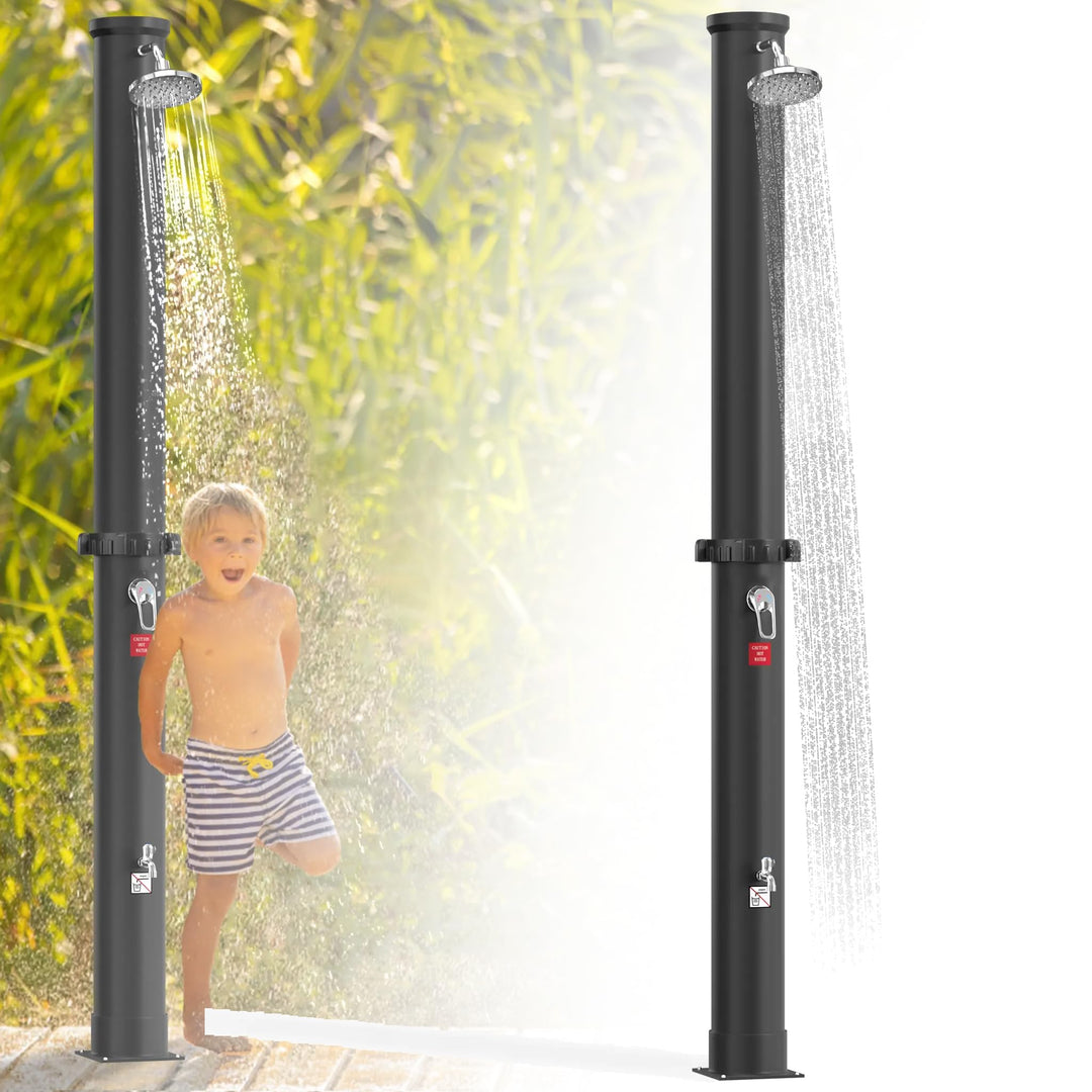 XMTECH Solardusche 40L, Solar Gartendusche, Pooldusche &amp; Aussendusche, mit Fussdusche, 360° Regendus