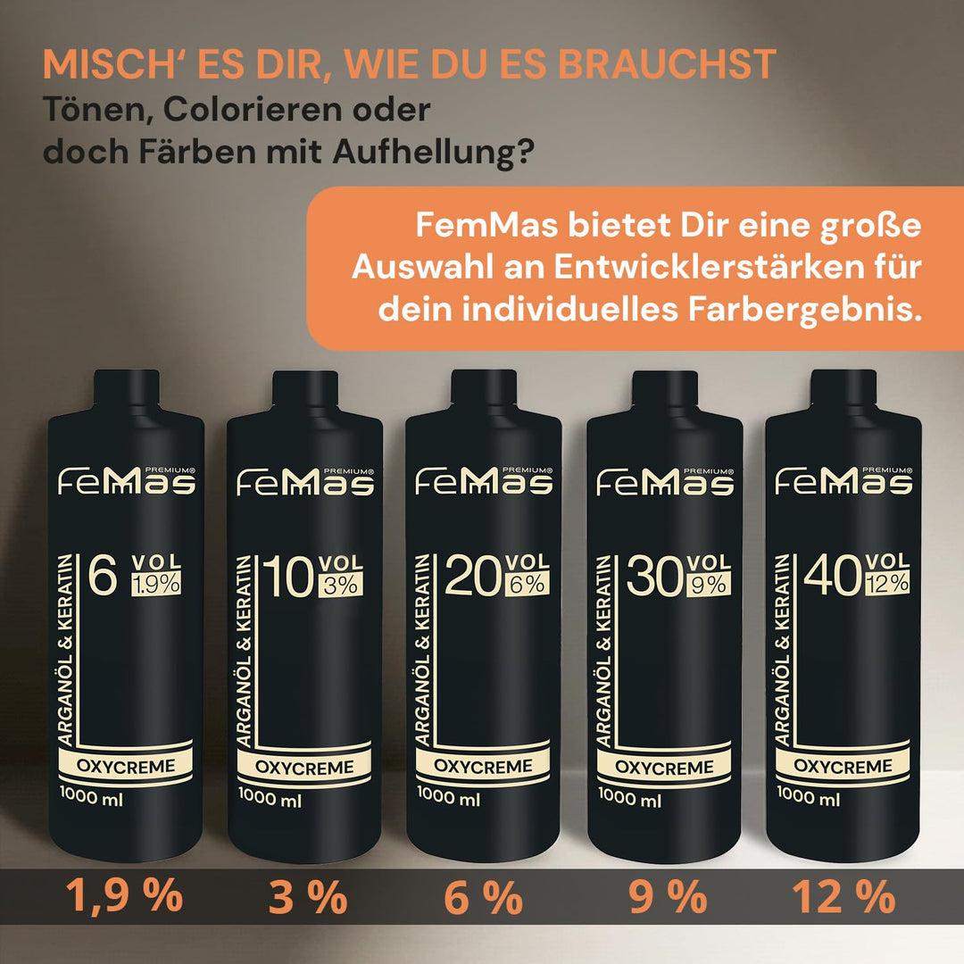 FemMas Oxycreme in 9% 5000 ml I Oxidationsmittel zum Haare färben &amp; Tönen I Leichte Anwendung &amp; opti