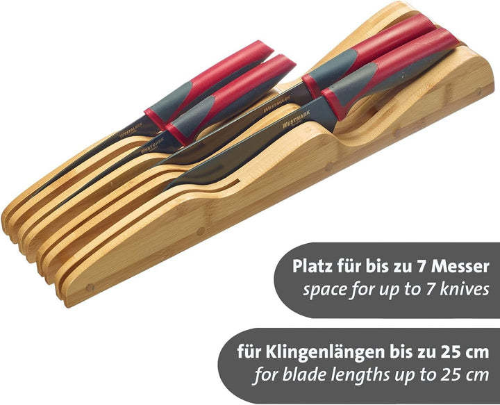 Westmark Messerablage – praktische Messeraufbewahrung für Schubladen, schlankes Design, idealer Mess