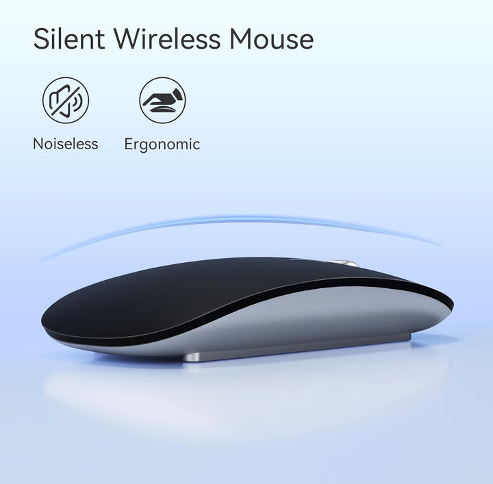 Uiosmuph Bluetooth Maus, Kabellose Maus mit USB-Nano-Empfänger, Tri-Mode (Dual Bluetooth 5.1 + 2.4GH