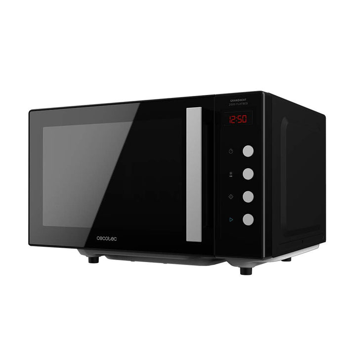 Cecotec Mikrowelle ohne Platte GrandHeat 2000 Flachbett Schwarz. Fassungsvermögen 20 Liter, Leistung