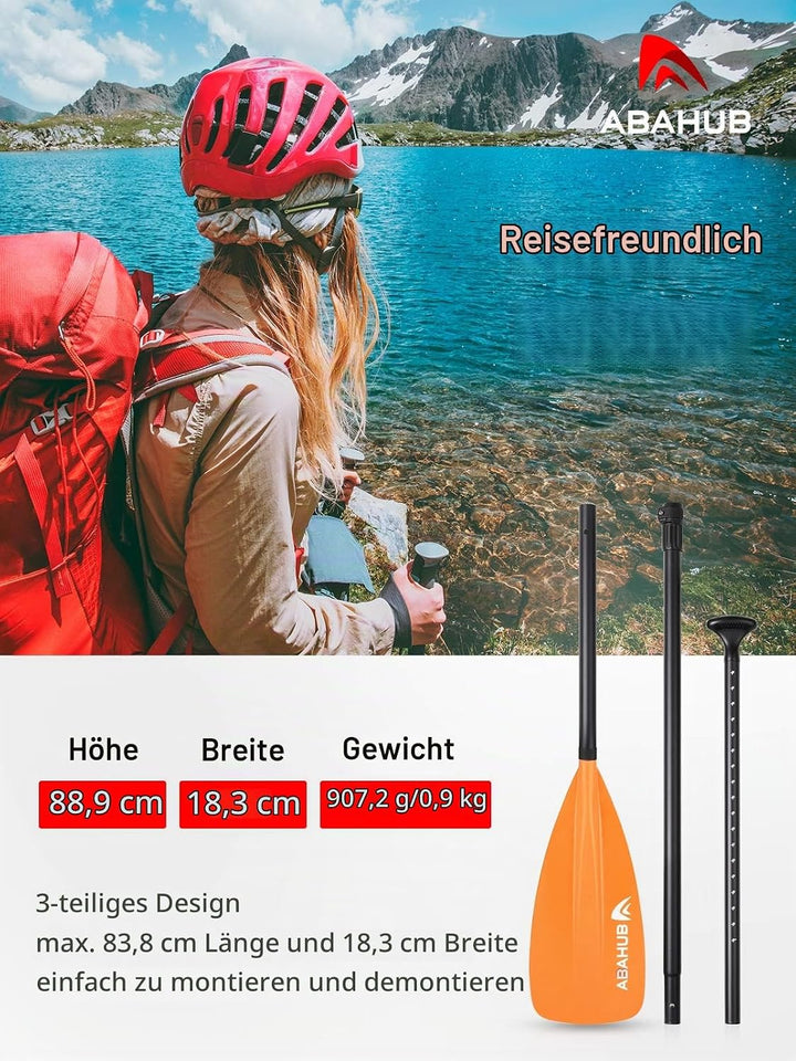Abahub SUP Paddel / 2 in 1 Sup Kajak Paddel Aluminium Einstellbares Stand Up Paddle für Paddleboard,